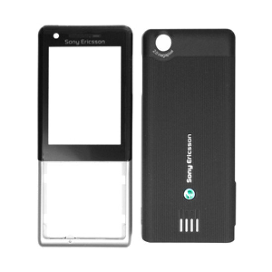 Μπροστινό και  μπαταρίας  καπάκι / Front and Battery cover Sonyericsson NAITE J105 ασημί -μαύρο  ORIGINAL