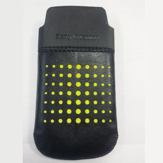 Θήκη Sony Ericsson για C702 Leather Black-Yellow original