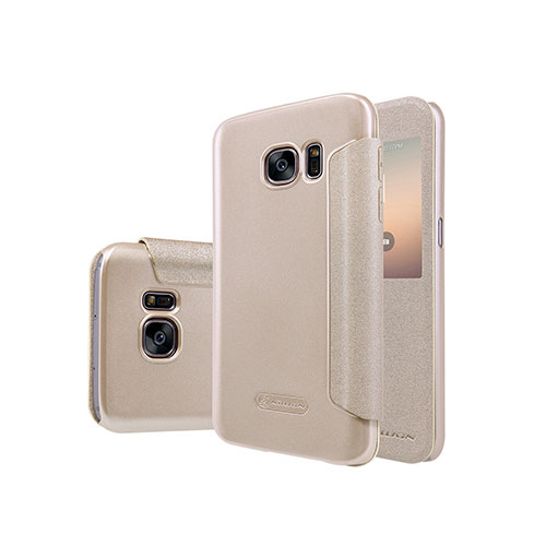 Θήκη Nillkin Sparkle S-View για Samsung G930 Galaxy S7 Flip Cover Gold