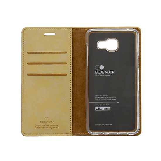 Θήκη Mercury Blue Moon για Samsung A310 Galaxy A3 (2016) Flip cover Gold