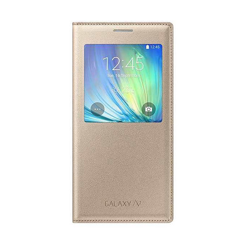 Θήκη Samsung EF-CA700BFE για A700 Galaxy A7 Flip Cover S-view Gold original