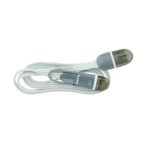 Data cable MH Multi Port USB to Lightning & Micro USB 1m White ΟΕΜ