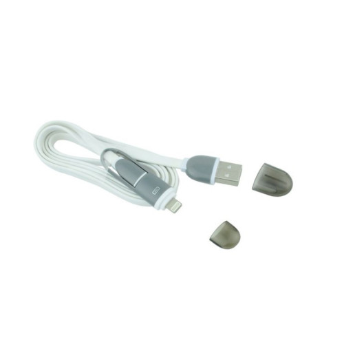 Data cable MH Multi Port USB to Lightning & Micro USB 1m White ΟΕΜ
