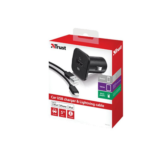 Φορτιστής Αυτοκινήτου Trust 20231 5W + Lightning Cable 1000mAh Black Φορτιστής Αυτοκινήτου Trust 20231 5W + Lightning Cable 1000mAh Black