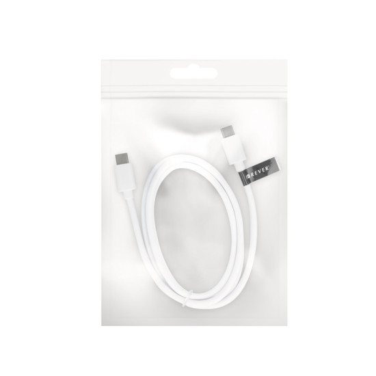 Data cable Forever Type-C to Type-C καλώδιο δεδομένων 1m White Data cable Forever Type-C to Type-C καλώδιο δεδομένων 1m White