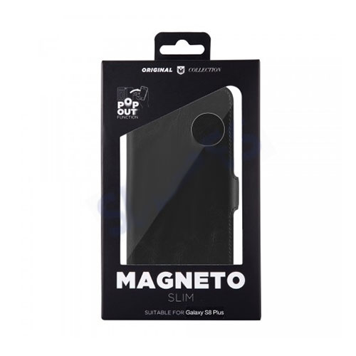 Θήκη Merskal Magneto Slim για Samsung G955 Galaxy S8 Plus Flip Cover Wallet Black