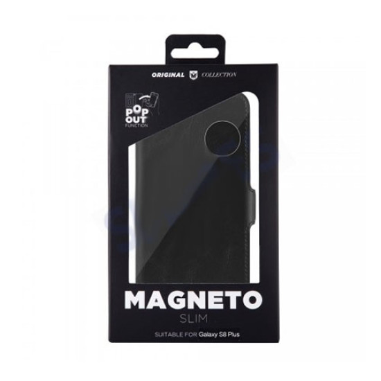 Θήκη Merskal Magneto Slim για Samsung G955 Galaxy S8 Plus Flip Cover Wallet Black