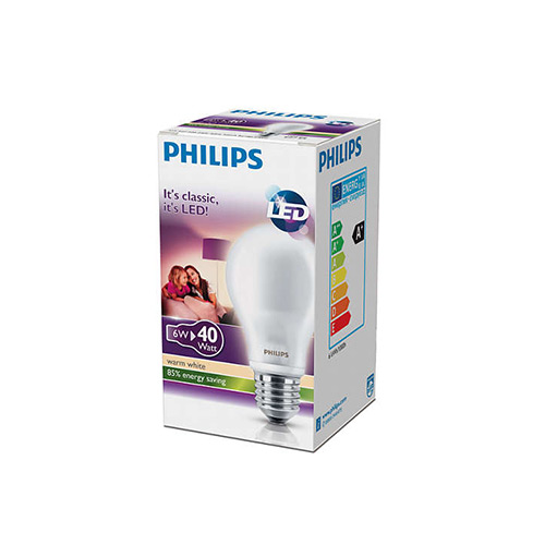 Λάμπα Phillips Led E27 230V 6W 470lm 2700K Warm White