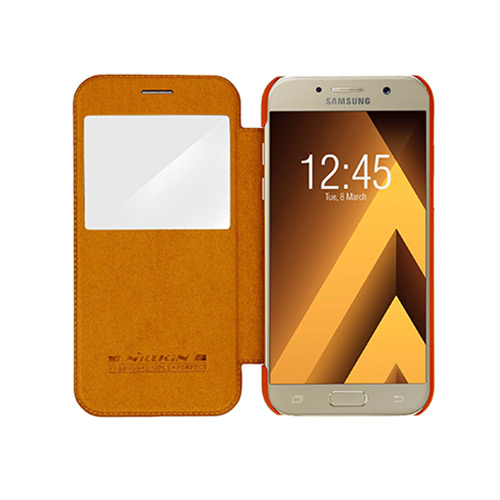 Θήκη Nillkin Qin για Samsung A320 Galaxy A3 (2017) Flip Cover S-View Brown