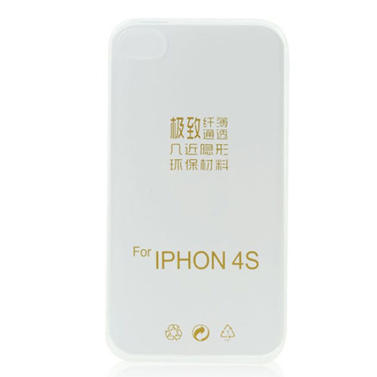 Θήκη OEM Ultra Slim για Apple Iphone 4,4S Back Cover TPU 0.3mm Transparent