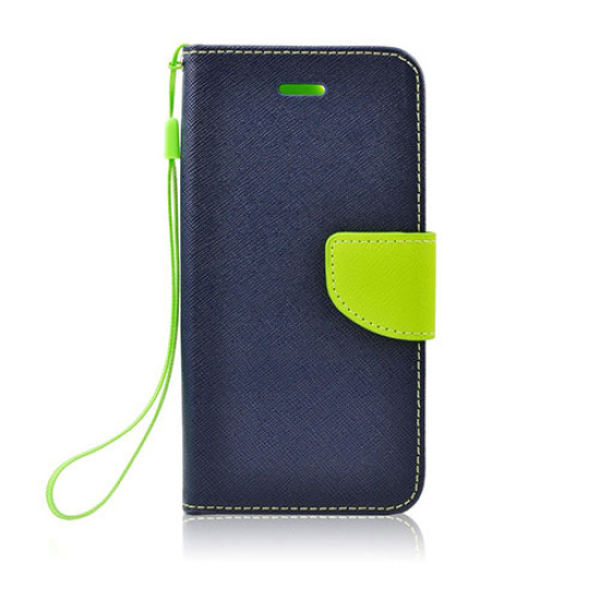 Θήκη OEM Fancy Book για Apple iphone X, XS Flip Cover Νavy-lime
