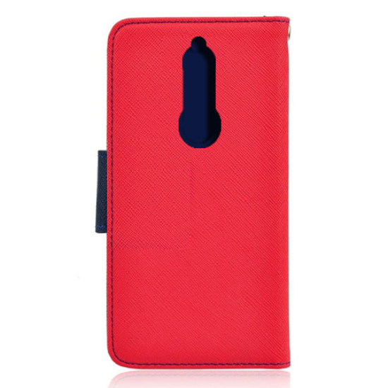 Θήκη OEM Fancy Book για Nokia 6.1 Flip Cover Red Navy