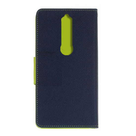 Θήκη OEM Fancy Book για Nokia 6.1 Flip Cover Navy Lime