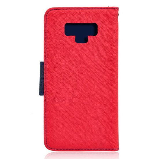 Θήκη OEM Fancy Book για Samsung N960 Galaxy Note 9 Flip Cover Red Navy