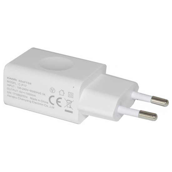 Φορτιστής ταξιδίου Αντάπτορας Xiaomi C-P17 USB 1000mAh White Original Bulk