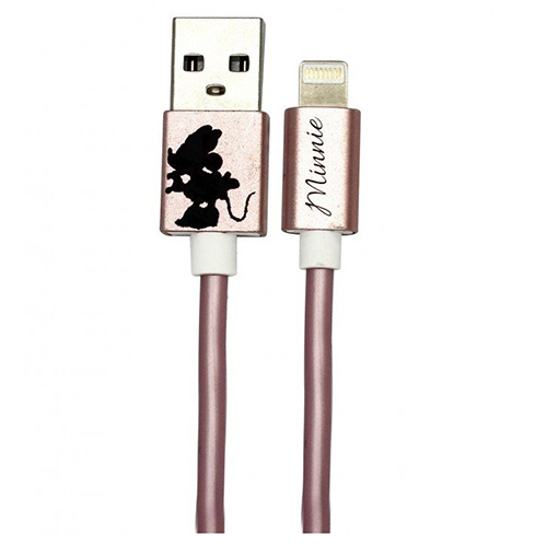 Data cable Disney Minnie Kissing Alone Lightning USB to USB 2.0 για iPhone 5/5s, 6/6S, 6/6S Plus, SE, 7/7 Plus, iPad Air/Mini 1m Roz Gold