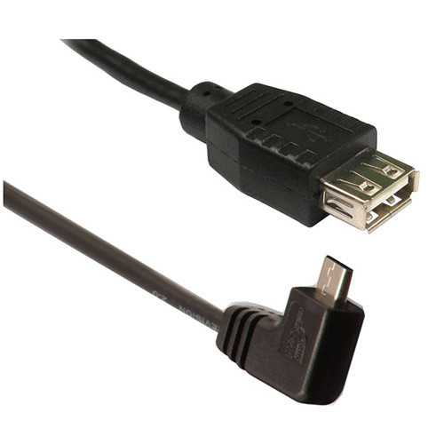 Data cable Powertech CAB-U026 Angle Micro USB 90° to USB 1.5m Black