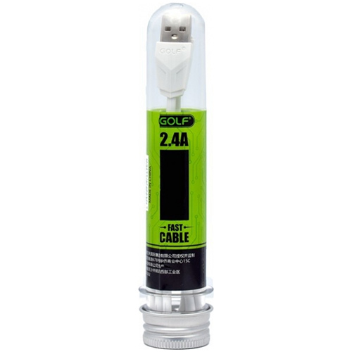 Data cable Golf GC-46 Lightning USB toUSB 2.0 για iPhone 5/5s, 6/6S, 6/6S Plus, SE, 7/7 Plus, iPad Air/Mini 1m White