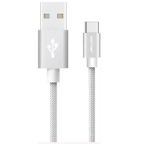 Data Cable Jelliko GS-20 Type-C to USB 2.0 καλώδιο δεδομένων 2m Silver original Blister