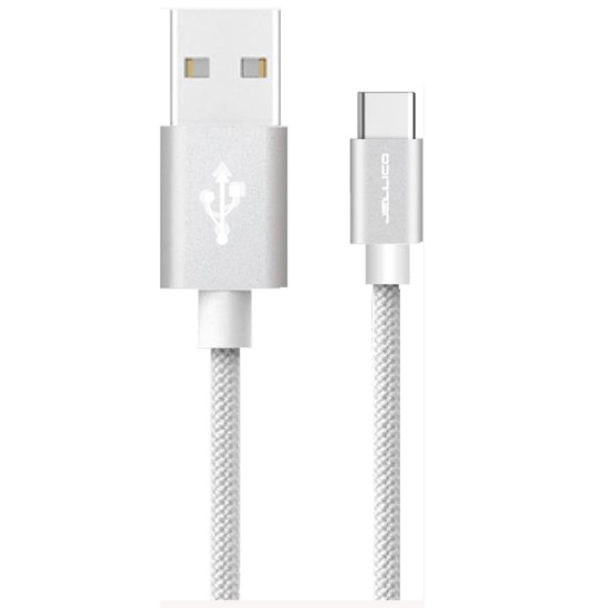 Data Cable Jelliko GS-20 Type-C to USB 2.0 καλώδιο δεδομένων 2m Silver original Blister