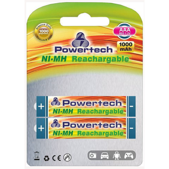 Μπαταρία Powertech LR03 PT-159 AAA (2τεμ)