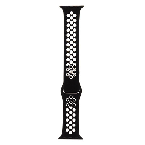 Tactical 164 Double Silicon Apple Watch iWatch 4 44MM Black/White Λουράκι Σιλικόνης