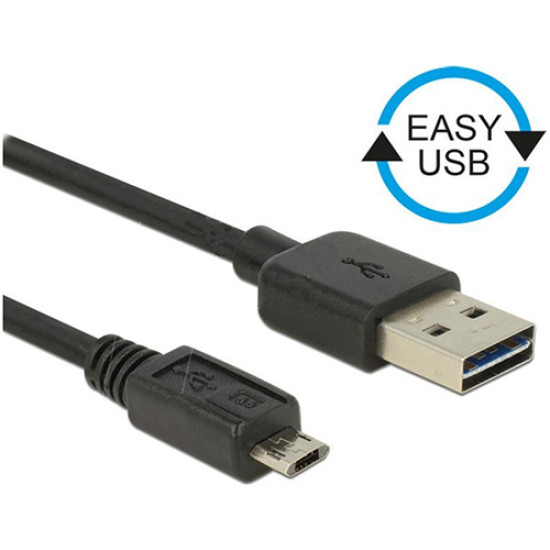 Data cable Powertech CAB-U062 Regular Micro USB to USB 2.0 καλώδιο δεδομένων 2m Black Bulk