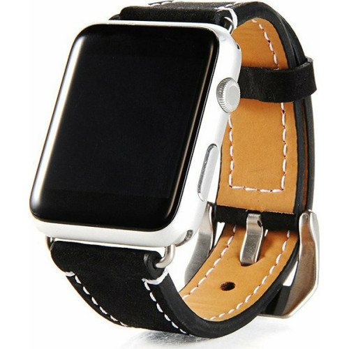 Tactical 288 Genuine Leather Band Apple Watch iWatch 1,2,3 42MM Black Λουράκι