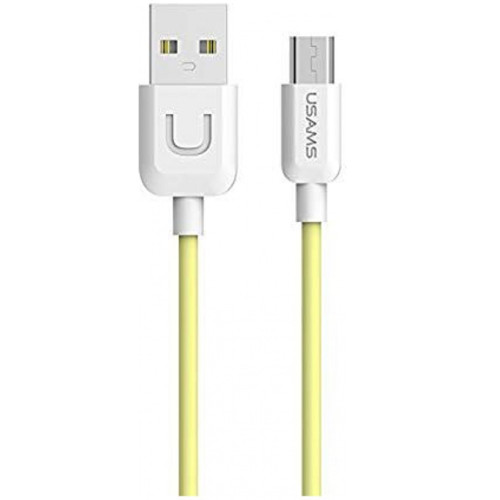 Data cable USAMS SJ098 U-Turn Micro USB to USB 2.0 καλώδιο δεδομένων 1m Yellow