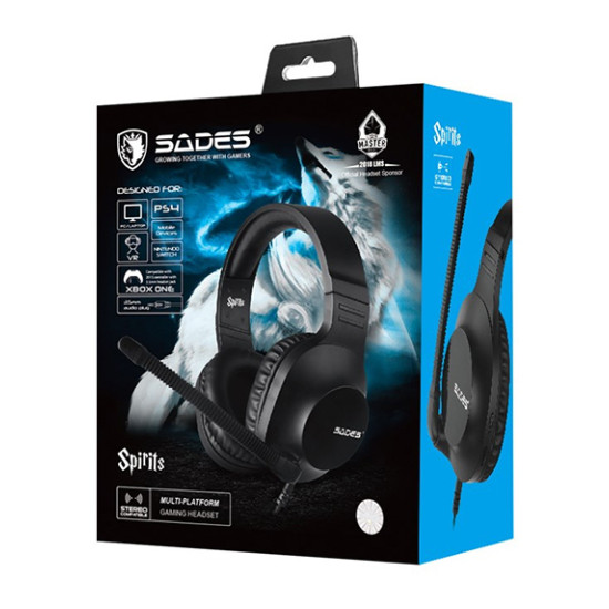 Headset Sades Spirits SA-721 Gaming 3.5mm multiplatform With Microphone Black