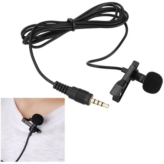 Μικρόφωνο Powertech CAB-J034 Type-C με ενσωματωμένο clip-on 1.5m Black bulk