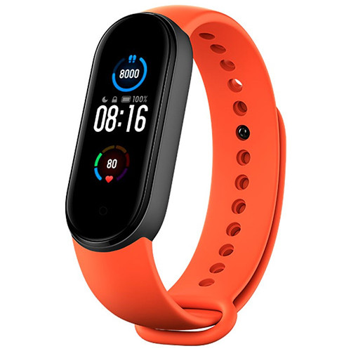 Xiaomi Mi Band 5 Strap Orange Λουράκι Σιλικόνης Original
