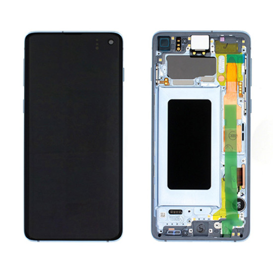Original Οθόνη Samsung G973 Galaxy S10 Blue & Μηχανισμός αφής GH82-18850C