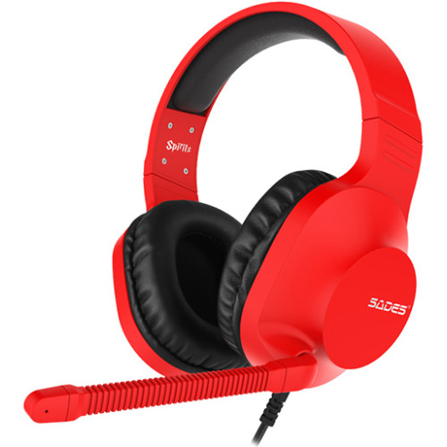 Headset Sades Spirits SA-721 Gaming 3.5mm multiplatform With Microphone Red Headset Sades Spirits SA-721 Gaming 3.5mm multiplatform With Microphone Red