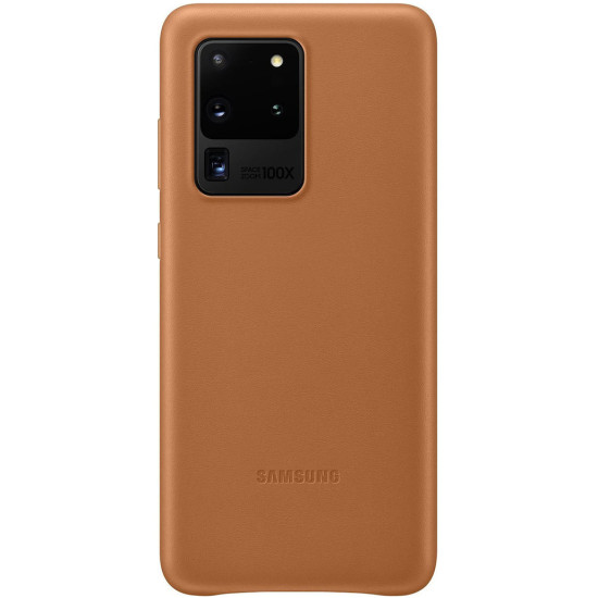 Θήκη Samsung EF-VG988LAE για G988 Galaxy S20 Ultra Back Cover Leather Brown original Θήκη Samsung EF-VG988LAE για G988 Galaxy S20 Ultra Back Cover Leather Brown original