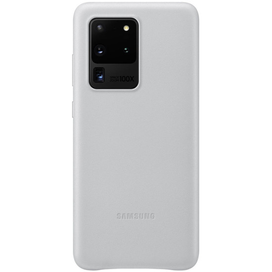 Θήκη Samsung EF-VG988LSE για G988 Galaxy S20 Ultra Back Cover Leather Light Grey original Θήκη Samsung EF-VG988LSE για G988 Galaxy S20 Ultra Back Cover Leather Light Grey original