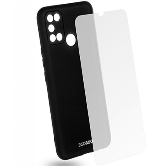 Θήκη Egoboo Rubber για Realme 7i Back Cover TPU Black + Tempered Glass Θήκη Egoboo Rubber για Realme 7i Back Cover TPU Black + Tempered Glass