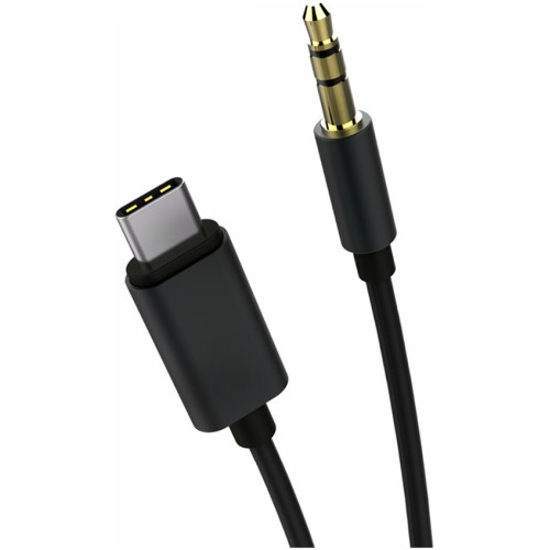 Data cable Powertech CAB-UC017 Regular Type-C to jack 3.5mm καλώδιο 1m Black