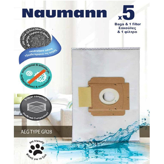 Σακούλες Σκούπας Naumann AEG GR28 5τμχ Σακούλες Σκούπας Naumann AEG GR28 5τμχ