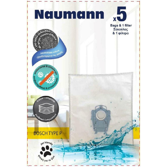 Σακούλες Σκούπας Naumann Bosch Type P/Siemens 5τμχ