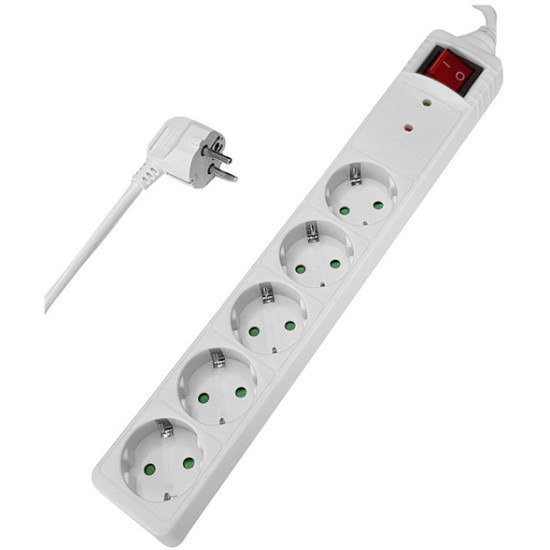 Πολύμπριζο Powertech PT-880 5 Θέσεων με καλώδιο 1.5m White Πολύμπριζο Powertech PT-880 5 Θέσεων με καλώδιο 1.5m White