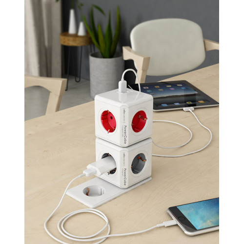 Πολύμπριζο Allocacoc PowerCube 4 Θέσεων White/Grey Πολύμπριζο Allocacoc PowerCube 4 Θέσεων White/Grey