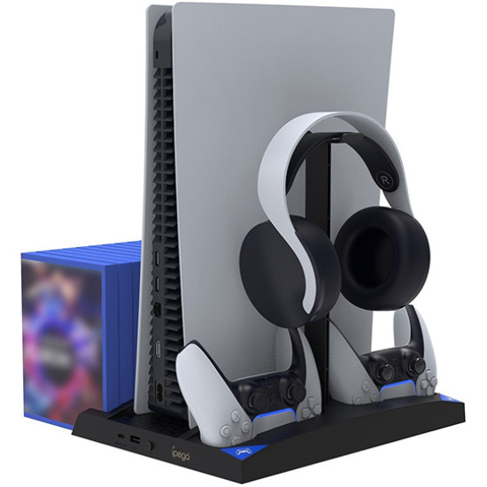 Διπλή Βάση Φόρτισης Χειριστηρίων & Cooling Stand iPega PG-P5013 PS5 Black