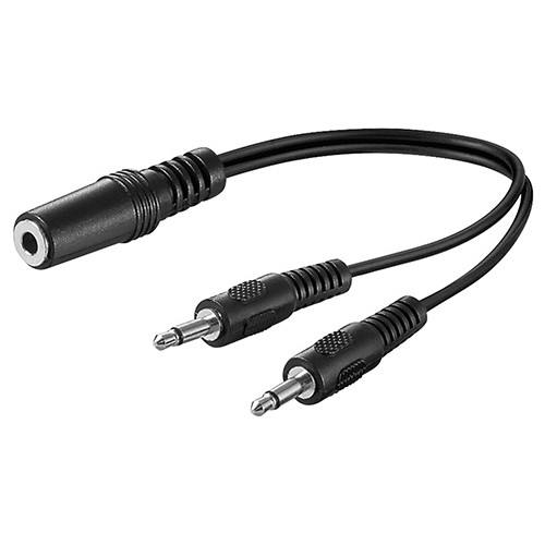 Αντάπτορας ήχου Goobay 3.5mm female 2x 3.5mm male 0.2m Black Αντάπτορας ήχου Goobay 3.5mm female 2x 3.5mm male 0.2m Black