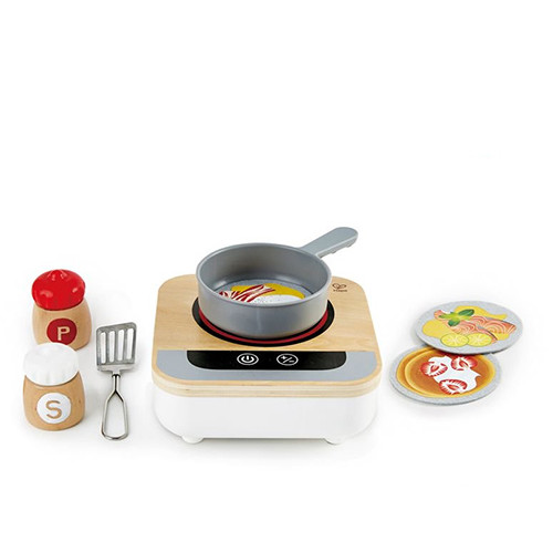 Ξύλινο Σετ Εστία Κουζίνας & Τηγάνι Hape Fun Fan Fryer 8τμχ