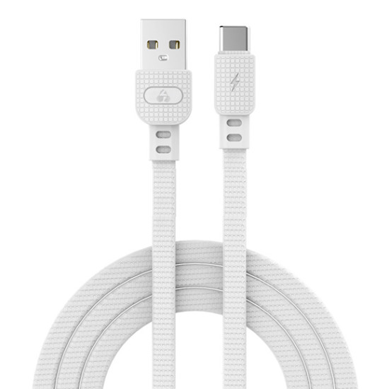 Data cable Powertech PTR-0102 Armor Type-C to USB 2.0 καλώδιο δεδομένων 1m White