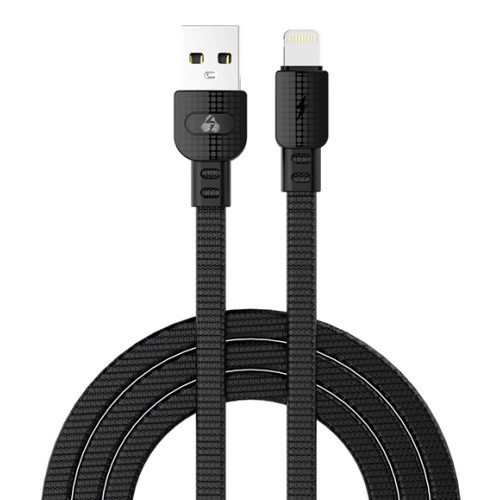 Data cable Powertech PTR-0099 Armor Lightning to USB 2.0 για iPhone 5/5s, 6/6S, 6/6S Plus, SE, 7/7 Plus, iPad Air/Mini 1m Black