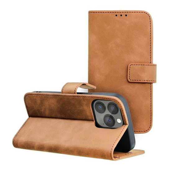Θήκη Forcell Tender για Apple iPhone 13 Pro Flip Cover Brown