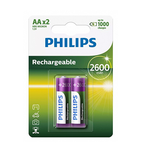 Μπαταρία επαναφορτιζόμενη Philips R6B2A260 HR6 mignon 2600mAh AA 1.2V AA (2τεμ)