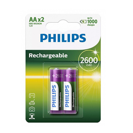 Μπαταρία επαναφορτιζόμενη Philips R6B2A260 HR6 mignon 2600mAh AA 1.2V AA (2τεμ)